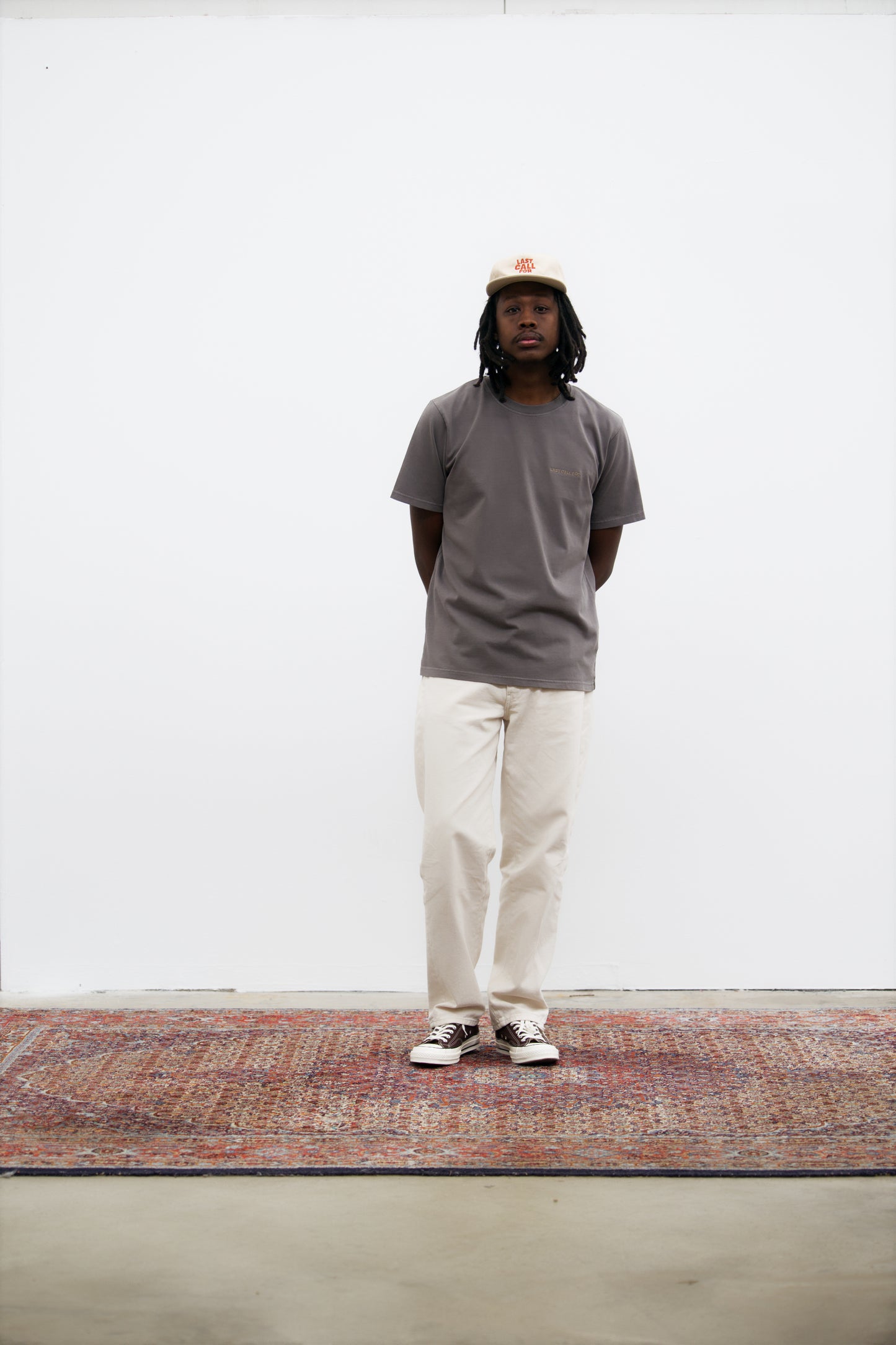 Cotton T-shirt "Last Call For" Cool Gray