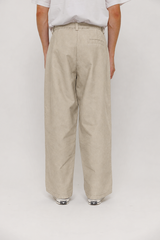 Pantalon Deiba Soybean 5 Last Call For, coupe ample à double pince en coton Tebal — photo produit 04