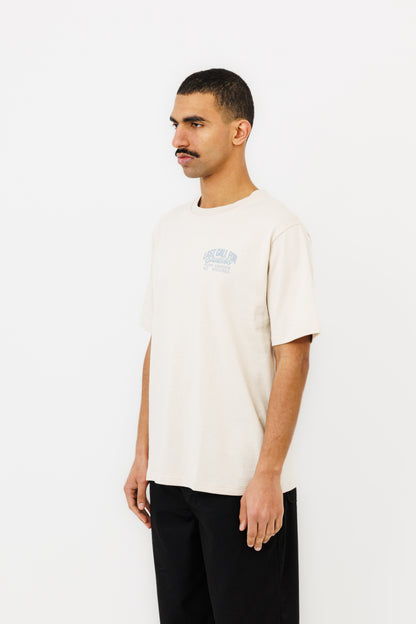 NO EXCUSES (NOEXBS) T-SHIRT (BEIGE/ SUBDED BLUE)