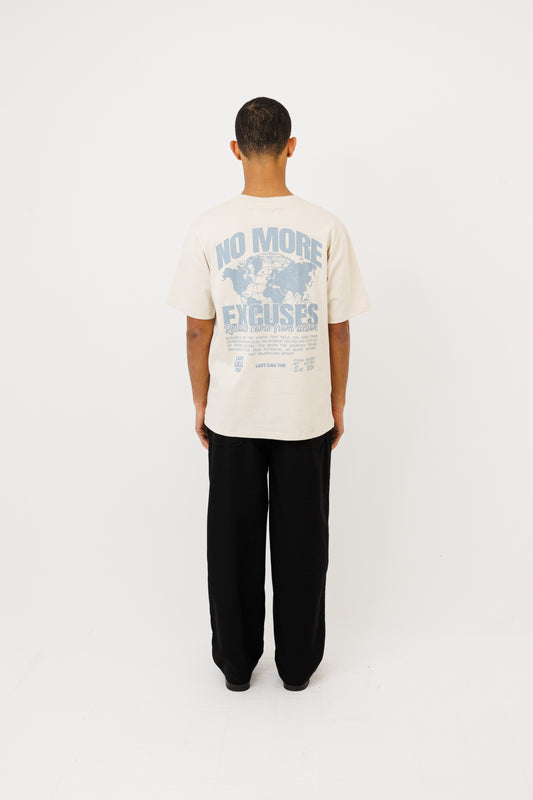 Le Tee-shirt "No Excuses" White/Subdued Blue