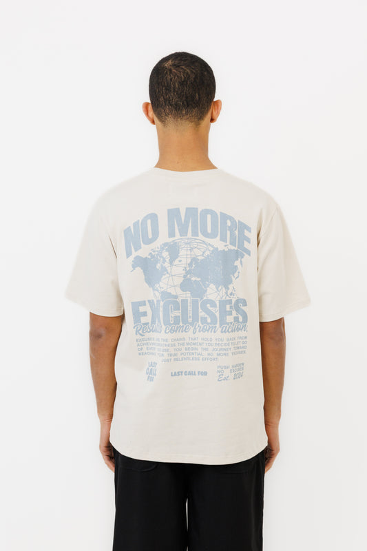 Le Tee-shirt "No Excuses" White/Subdued Blue
