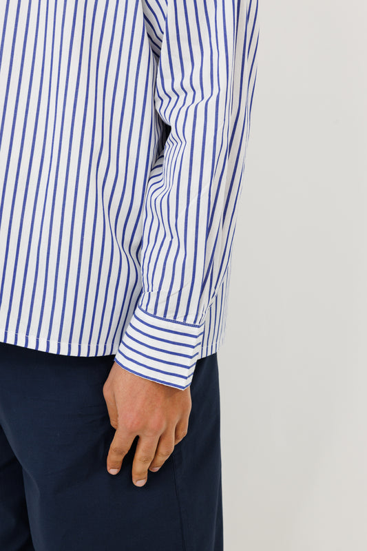 La chemise "Seseh" ML Stripe White & Blue