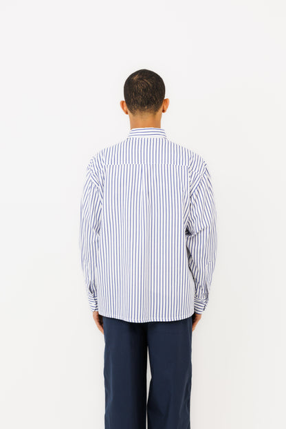La chemise "Seseh" ML Stripe White & Blue