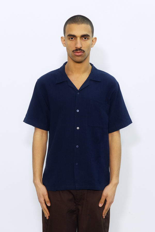 Chemise en Lin "Canggu" Navy