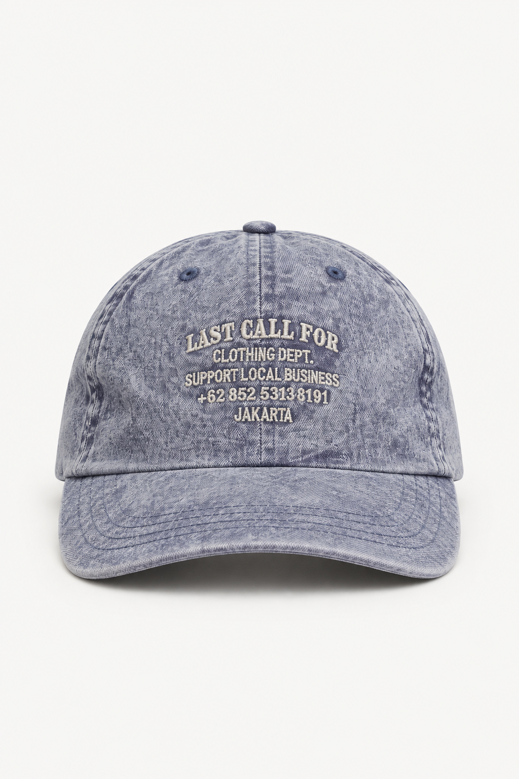 Casquette Support Local Business Oldgrey et Vaporous Grey Last Call For, coton stone wash — photo produit 01