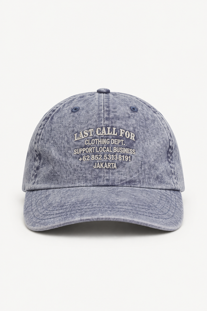 Casquette Support Local Business Oldgrey et Vaporous Grey Last Call For, coton stone wash — photo produit 01