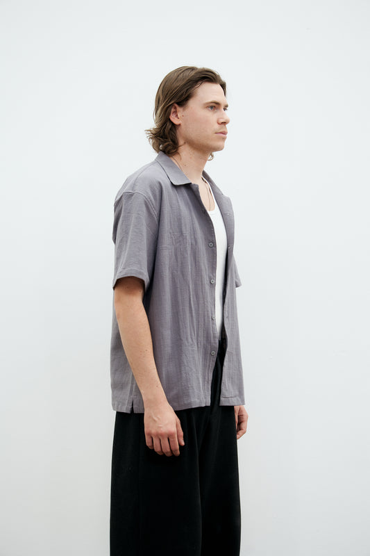 Ash Grey "Canggu" Linen Shirt
