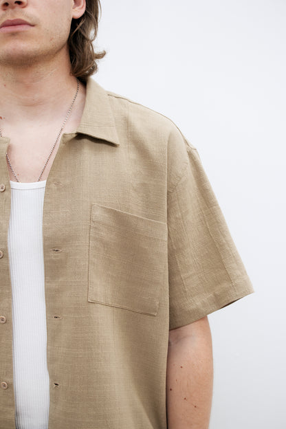 Almond "Canggu" Linen Shirt