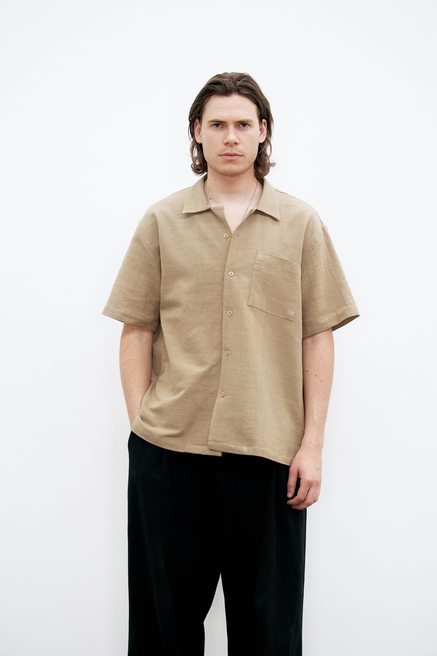 Almond "Canggu" Linen Shirt