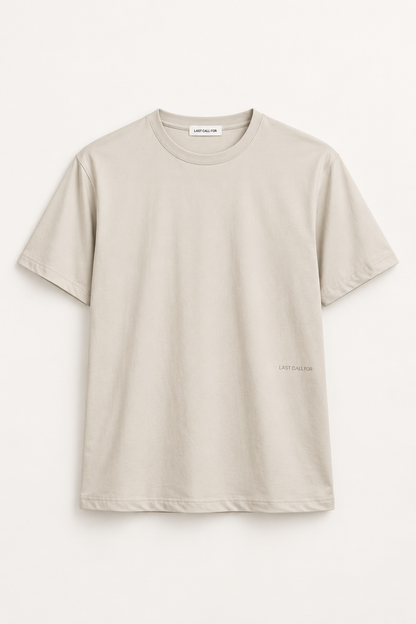 Tee-shirt Logo Box beige et Turkish Coffee Last Call For, matière Sorona — photo produit 01