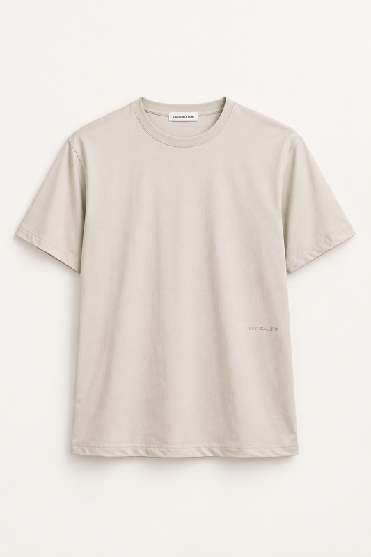 Tee-shirt Logo Box beige et Turkish Coffee Last Call For, matière Sorona — photo produit 01