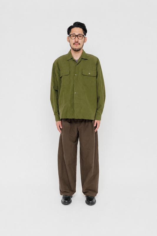 Pantalon Deiba Brown 600 Last Call For, coupe ample à double pince en Ottoman Tech — photo produit 02