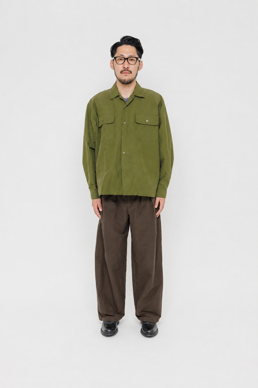 Pantalon Deiba Brown 600 Last Call For, coupe ample à double pince en Ottoman Tech — photo produit 03