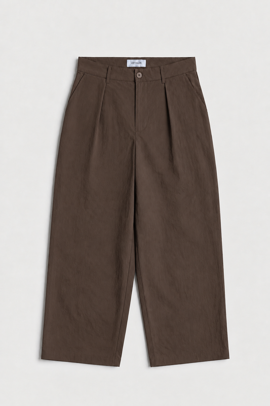 Pantalon Deiba Brown 600 Last Call For, coupe ample à double pince en Ottoman Tech — photo produit 01