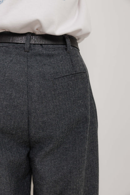 Pantalon Deiba Grey Last Call For, coupe ample à double pince en mélange laine et polyester — photo produit 11