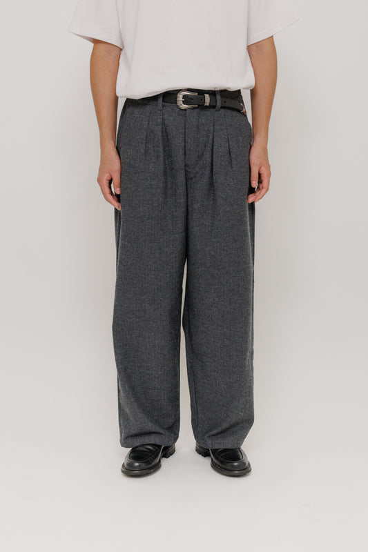 Pantalon Deiba Grey Last Call For, coupe ample à double pince en mélange laine et polyester — photo produit 02