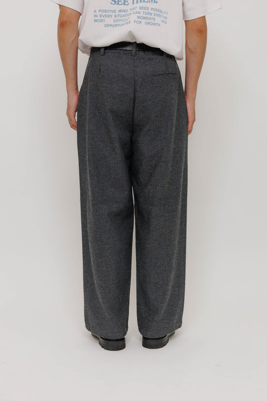 Pantalon Deiba Grey Last Call For, coupe ample à double pince en mélange laine et polyester — photo produit 05