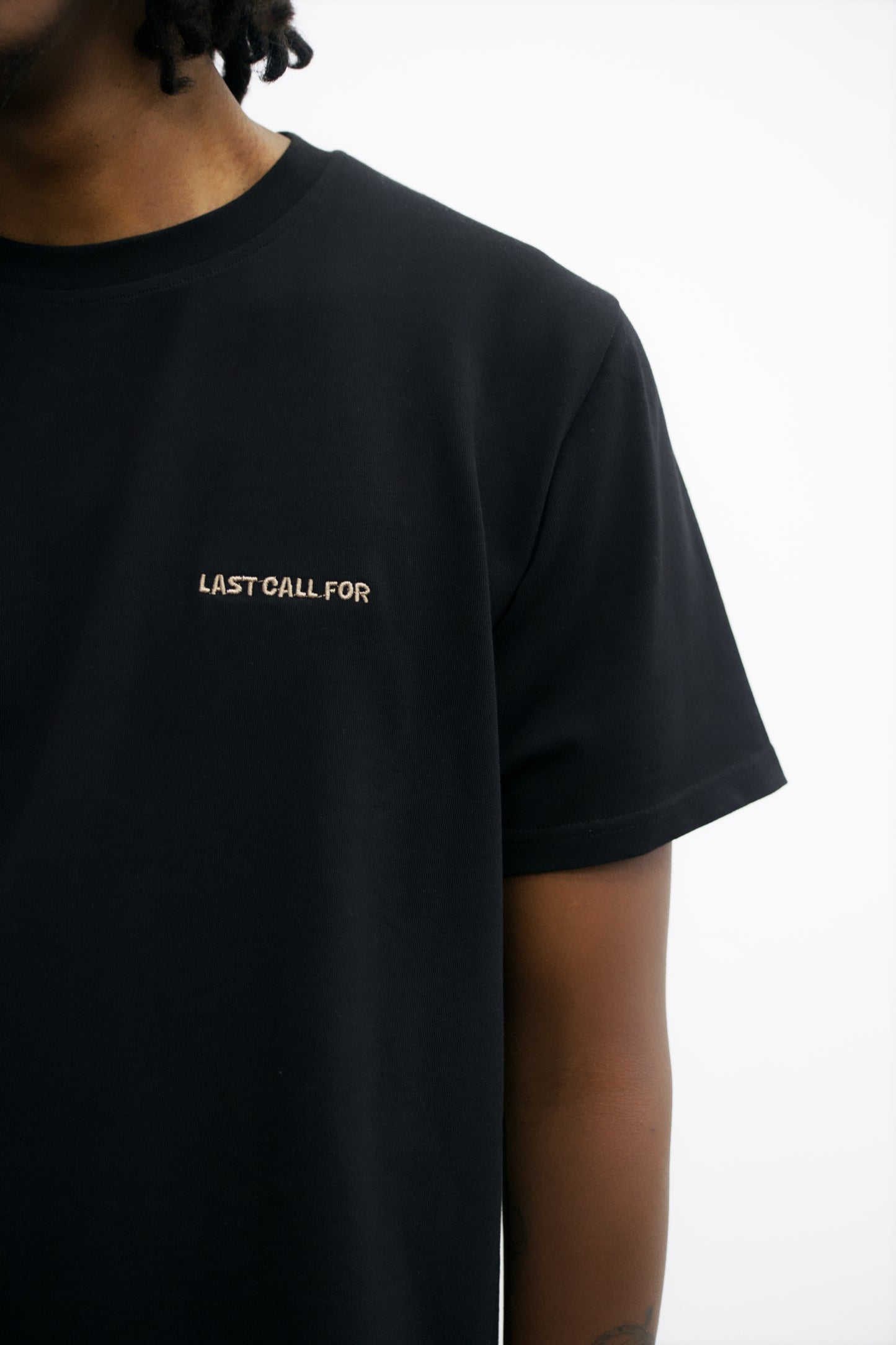 Cotton T-shirt "Last Call For" Black