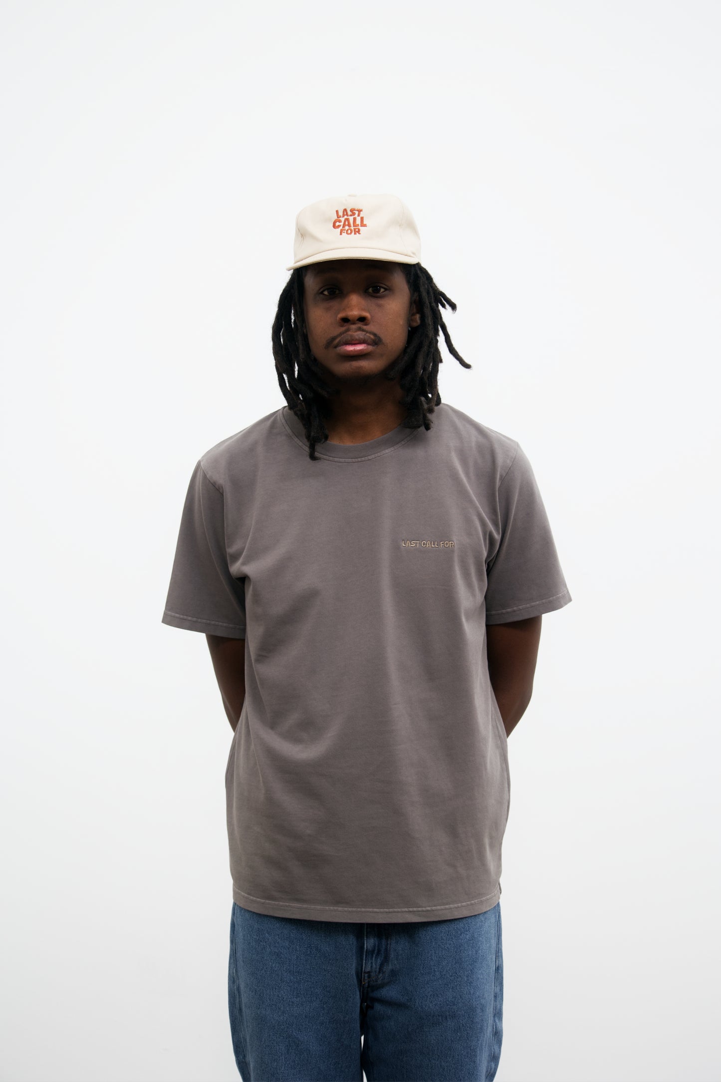 Cotton T-shirt "Last Call For" Cool Gray
