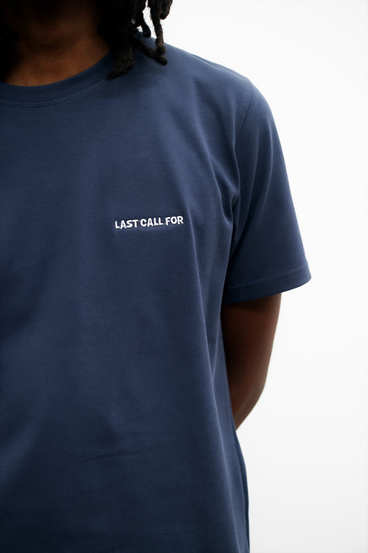 Cotton T-shirt "Last Call For" Navy