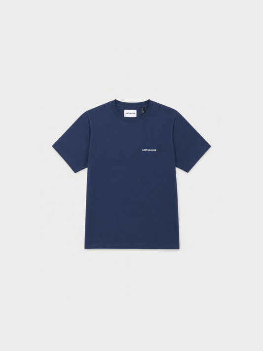 Cotton T-shirt "Last Call For" Navy