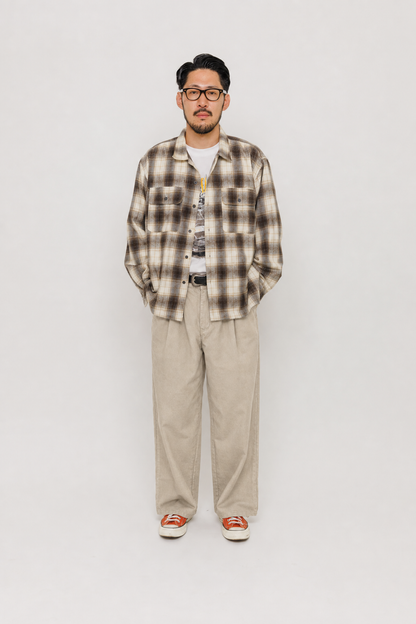 Pantalon Deiba Soybean 5 Last Call For, coupe ample à double pince en coton Tebal — photo produit 05