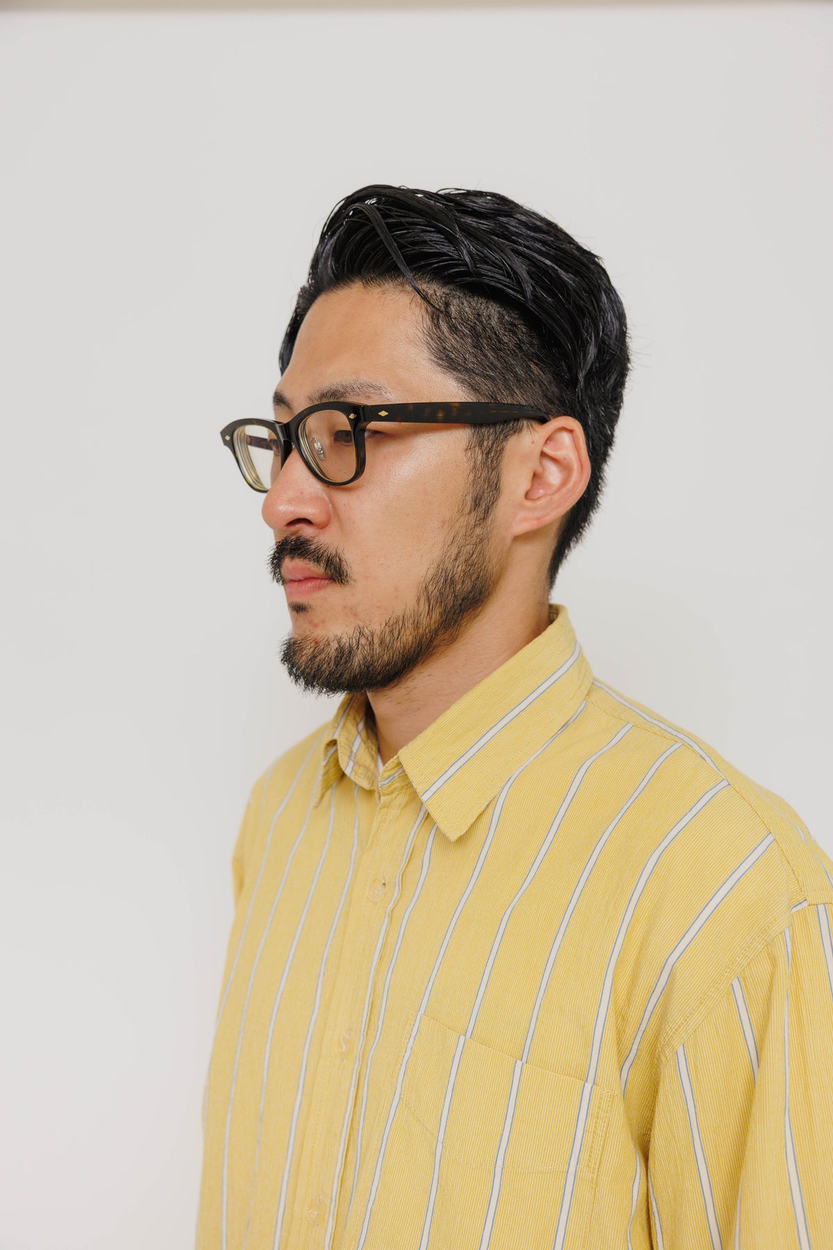 Chemise Surabaya — Yellow Stripe par Last Call For — photo portée 04