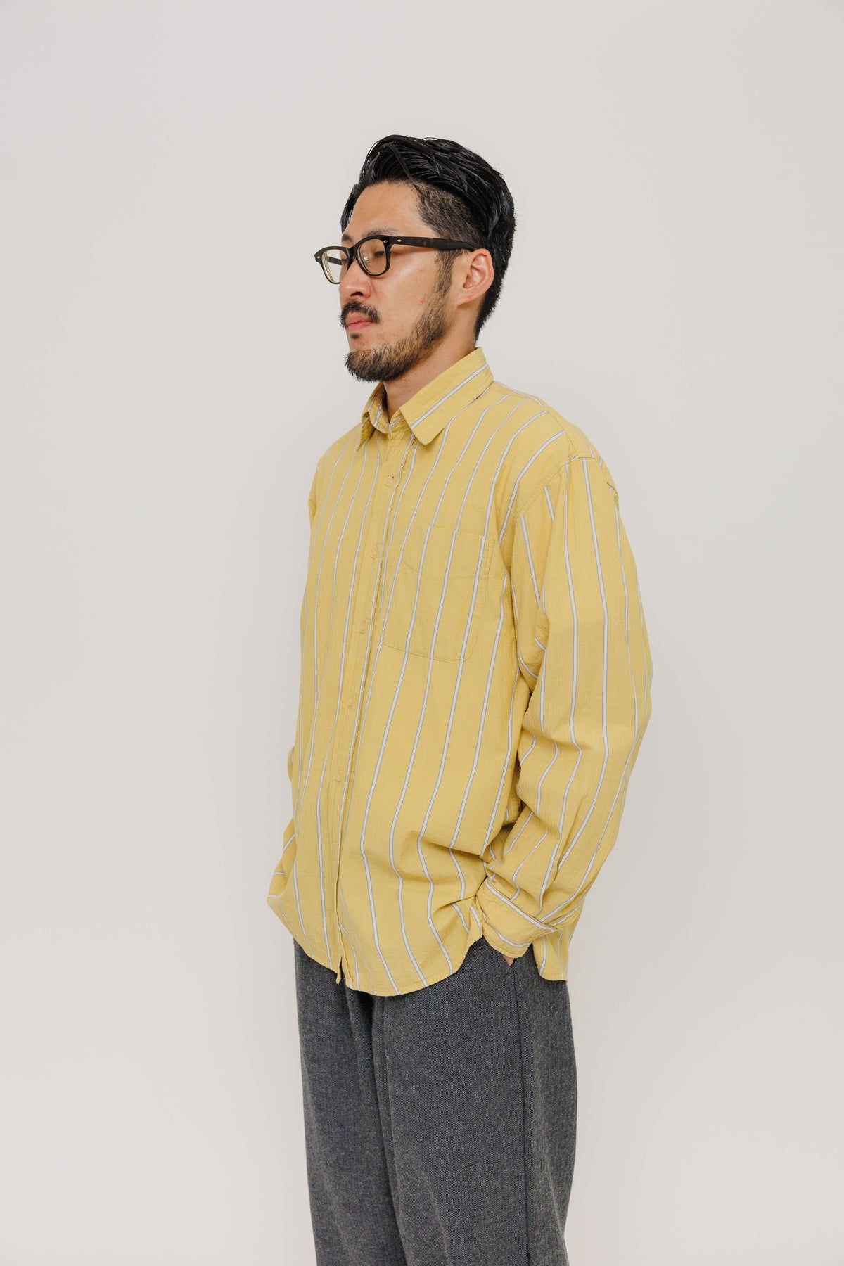 Chemise Surabaya — Yellow Stripe par Last Call For — photo portée 06