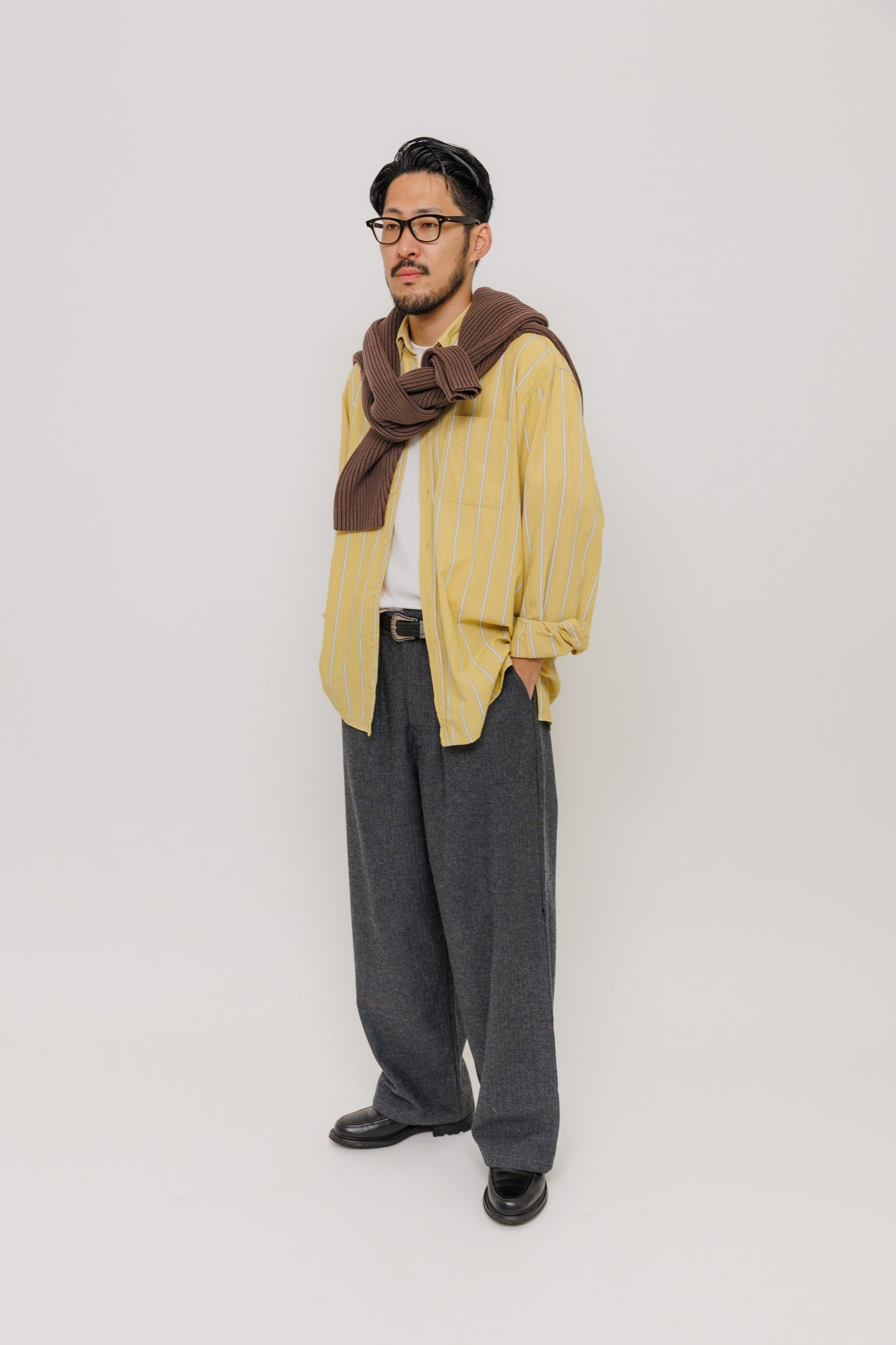 Chemise Surabaya — Yellow Stripe par Last Call For — photo portée 12