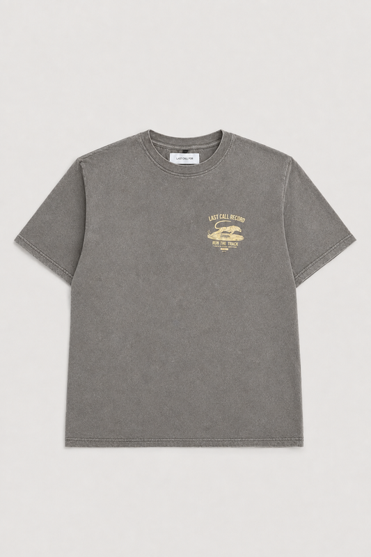 Tee-shirt Last Call Record — Oldgrey / Vaporous Grey par Last Call For — packshot 01