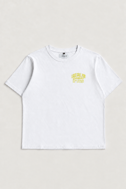 Tee-shirt No More Excuse — White / Evening Primrose par Last Call For — packshot 01