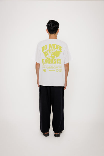Tee-shirt No More Excuse — White / Evening Primrose par Last Call For — photo portée 07