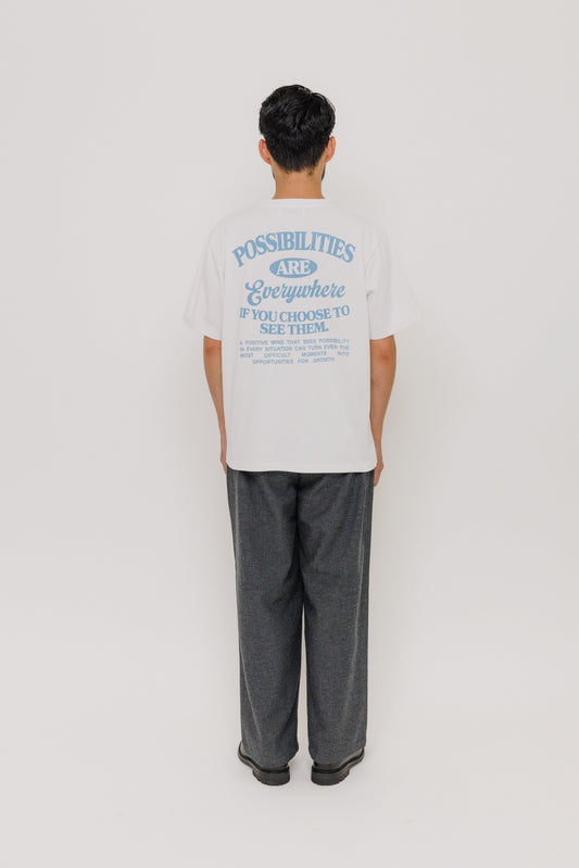 Tee-shirt No Possibilities — White / Smoke Blue par Last Call For — photo portée 07